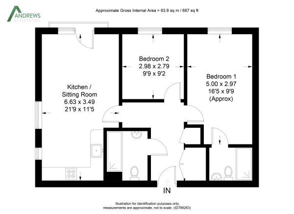 Floor Plan Image for 2 Bedroom Apartment to Rent in Harefield Road, Uxbridge