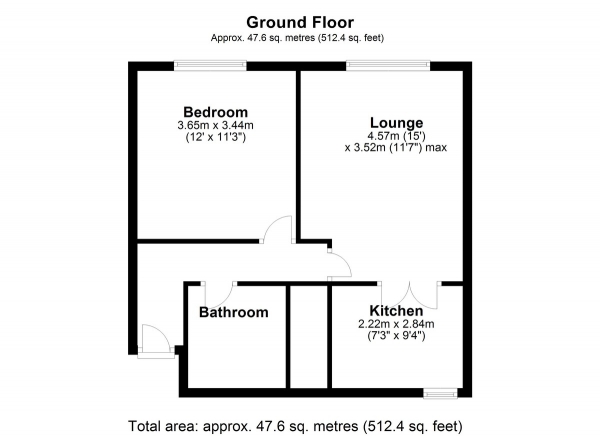 Floor Plan Image for 1 Bedroom Apartment to Rent in Hetherington Way, Ickenham