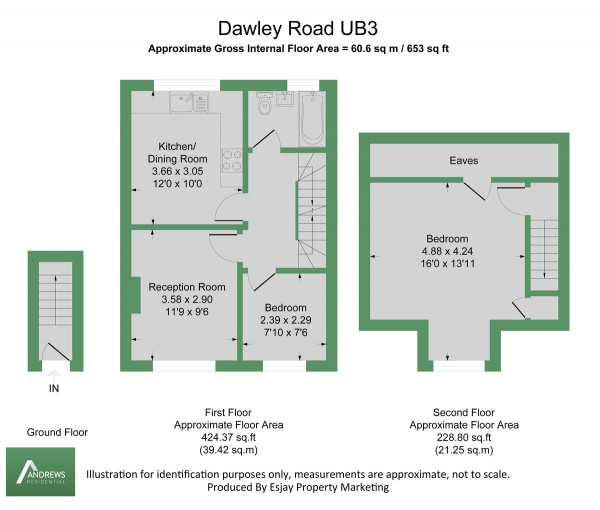 Floor Plan Image for 2 Bedroom Apartment to Rent in Dawley Parade, Hayes