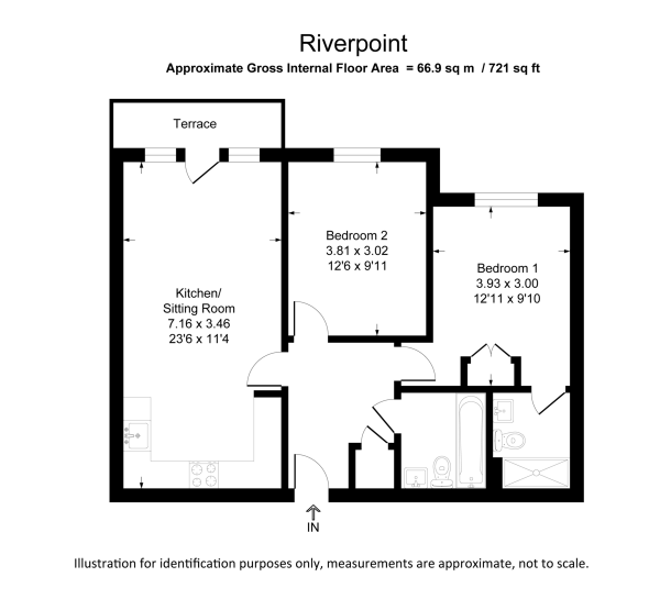 Floor Plan Image for 2 Bedroom Apartment for Sale in High Street, Uxbridge