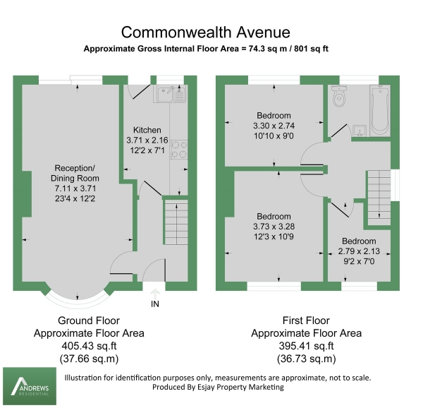 Floor Plan Image for 3 Bedroom Semi-Detached House to Rent in Commonwealth Avenue, Hayes