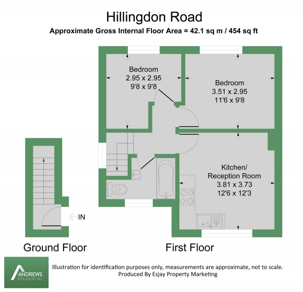 Floor Plan Image for 2 Bedroom Apartment to Rent in Hillingdon Road, Uxbridge