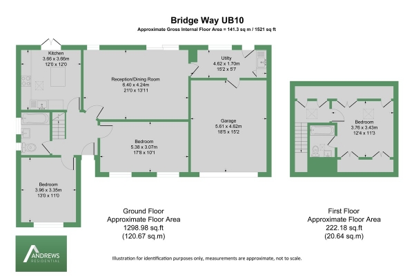 Floor Plan for 3 Bedroom Detached Bungalow to Rent in Bridge Way, Ickenham, UB10, 8QR - £565 pw | £2450 pcm