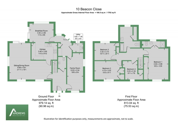 Floor Plan for 4 Bedroom Detached House to Rent in Beacon Close, Uxbridge, UB8, 1PX - £623 pw | £2700 pcm