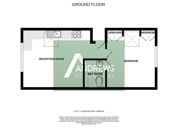 Floor Plan for 1 Bedroom Apartment to Rent in Cleveland Road, Uxbridge, UB8, 2TB - £312 pw | £1350 pcm