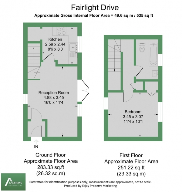 Floor Plan Image for 1 Bedroom Semi-Detached House for Sale in Uxbridge