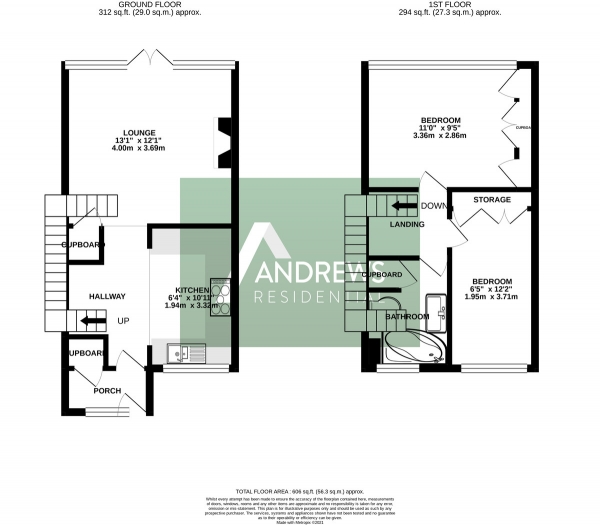 Floor Plan Image for 2 Bedroom Terraced House to Rent in Frayslea, Uxbridge