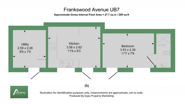 Floor Plan Image for 1 Bedroom House Share to Rent in Frankswood Avenue, West Drayton