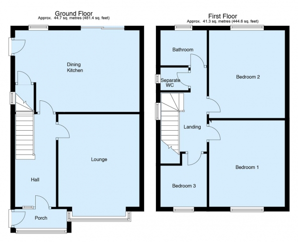 Floor Plan Image for 3 Bedroom Semi-Detached House to Rent in Stainburn Mount, Moortown