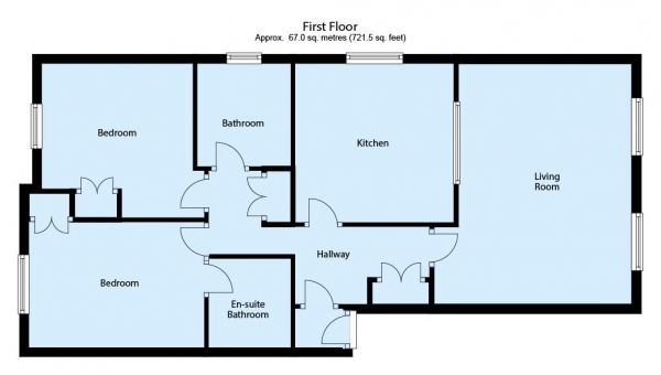 Floor Plan Image for 2 Bedroom Flat to Rent in Fairfield Court, Alwoodley