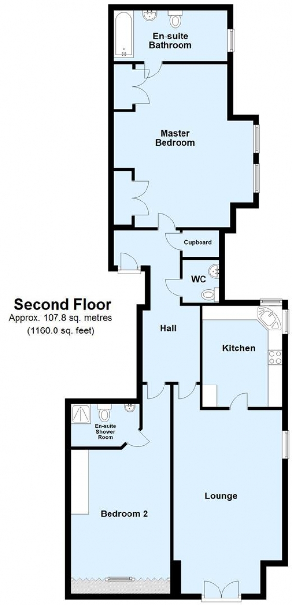 Floor Plan for 2 Bedroom Flat for Sale in Park Way Lodge
