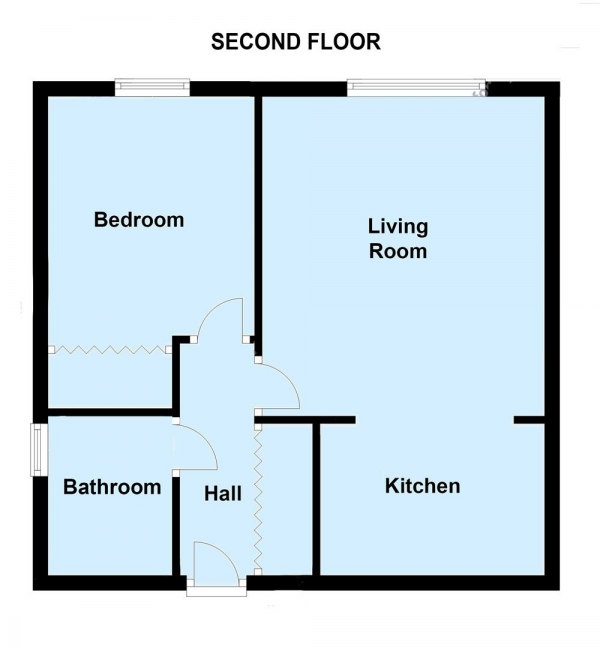 Floor Plan Image for 1 Bedroom Retirement Property for Sale in Woodlands, The Spinney, Moortown