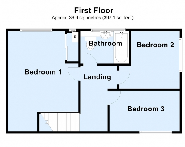 Floor Plan Image for 3 Bedroom Flat for Sale in Queenshill Avenue, Moortown