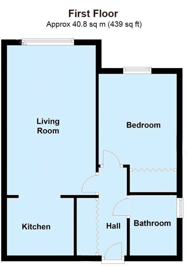 Floor Plan Image for 1 Bedroom Flat for Sale in Woodlands, The Spinney, Moortown