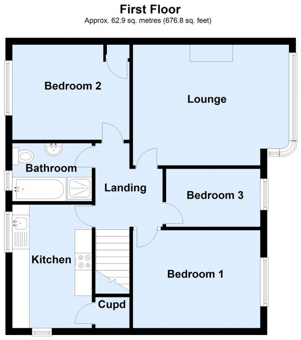 Floor Plan Image for 3 Bedroom Flat for Sale in Sandringham Crescent, Alwoodley