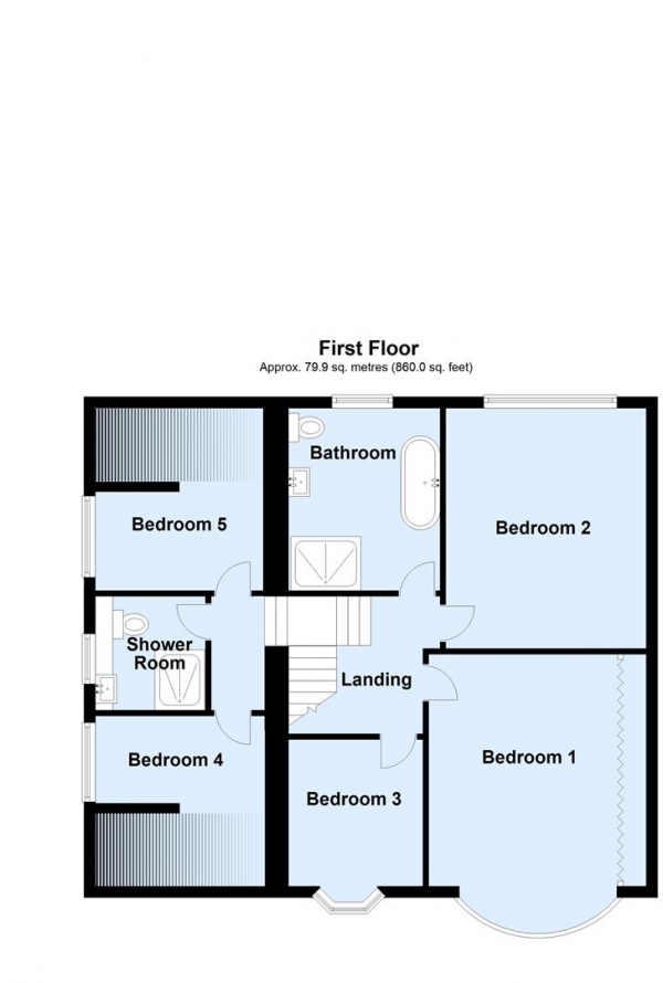 Floor Plan for 5 Bedroom Detached House for Sale in Sandhill Oval, Alwoodley, LS17, 8EE -  &pound775,000