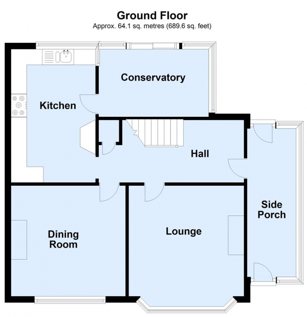 Floor Plan Image for 3 Bedroom Semi-Detached House for Sale in Nunroyd Avenue, Moortown