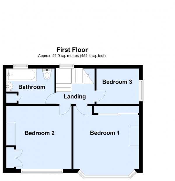 Floor Plan for 3 Bedroom Semi-Detached House for Sale in Nunroyd Avenue, Moortown, LS17, 6PN -  &pound360,000