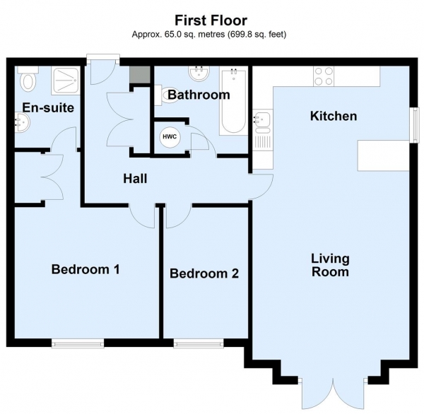 Floor Plan Image for 2 Bedroom Flat for Sale in Sandringham Court, Sandringham Drive, Alwoodley