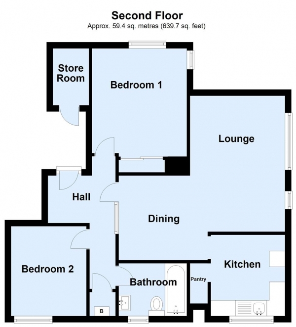 Floor Plan Image for 2 Bedroom Flat for Sale in Blackmoor Court, Leeds