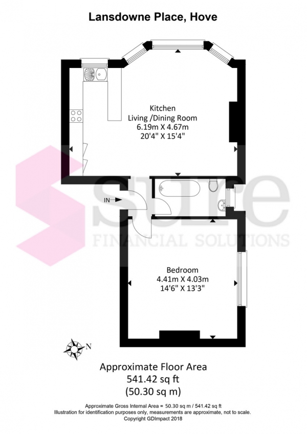 Floor Plan Image for 1 Bedroom Ground Flat for Sale in Lansdowne Road , Hove