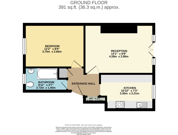 Floor Plan for 1 Bedroom Apartment for Sale in Swinton House, Turin Street, Shoreditch, E2, E2, 6BB -  &pound320,000
