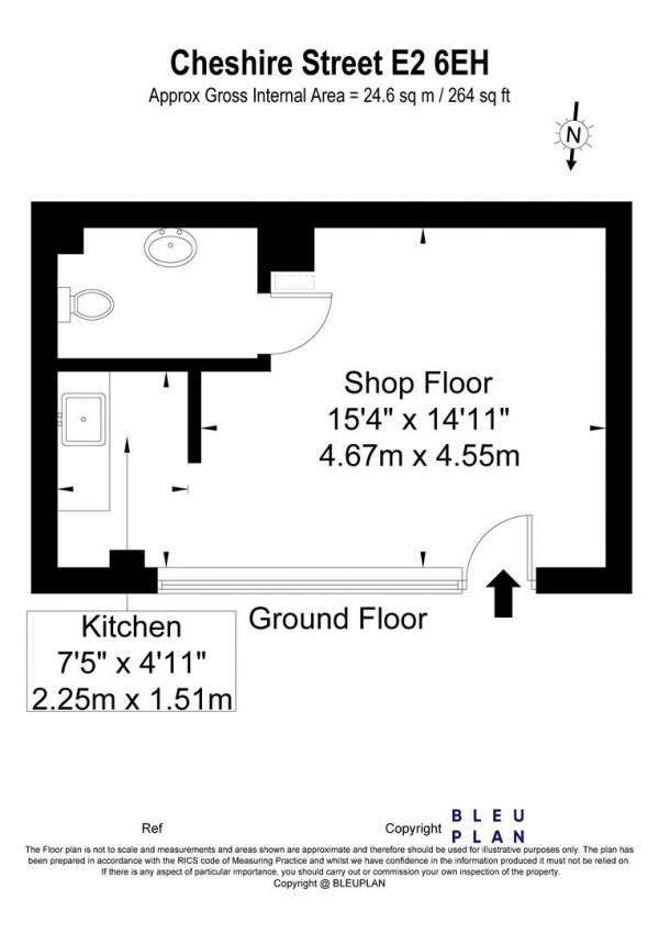 Floor Plan Image for Retail - High Street to Rent in Cheshire Street, Shoreditch, E2