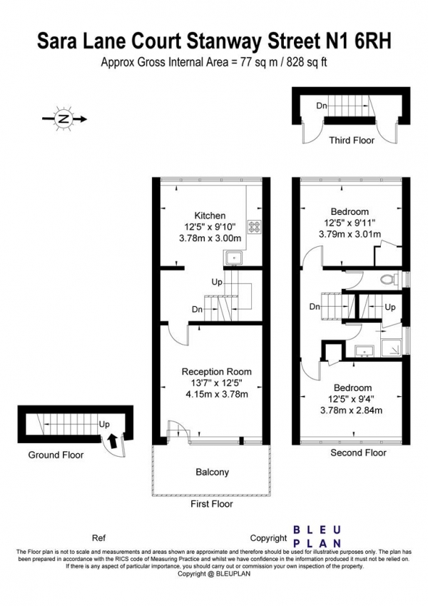 Floor Plan Image for 2 Bedroom Maisonette for Sale in Sara Lane Court, Stanway Street, Old Street, London