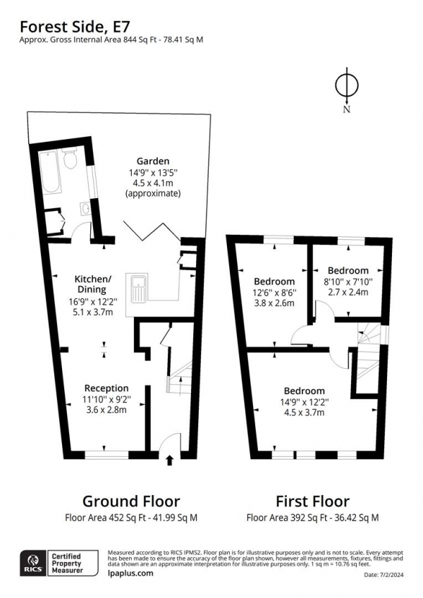 Floor Plan for 3 Bedroom Semi-Detached House for Sale in Forest Side, Forest Gate, E7, E7, 0JB - Guide Price &pound600,000