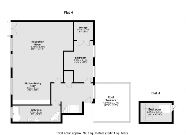 Floor Plan Image for 2 Bedroom Penthouse to Rent in Club Row, London