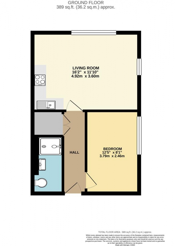 Floor Plan Image for 1 Bedroom Apartment to Rent in Woodseer Street, Shoreditch, E2