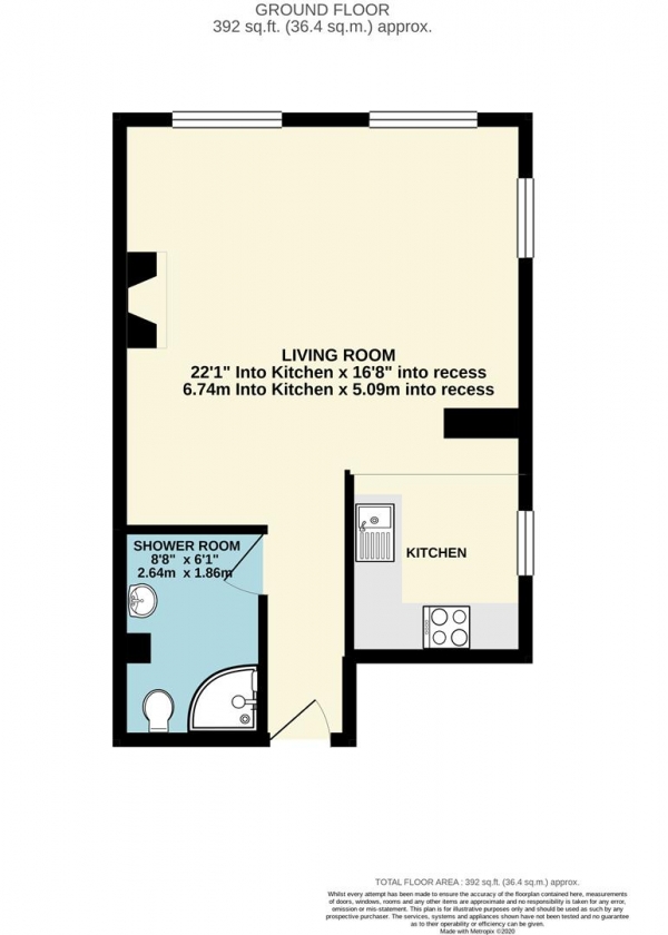 Floor Plan Image for 1 Bedroom Apartment to Rent in Woodseer Street, Shoreditch E1