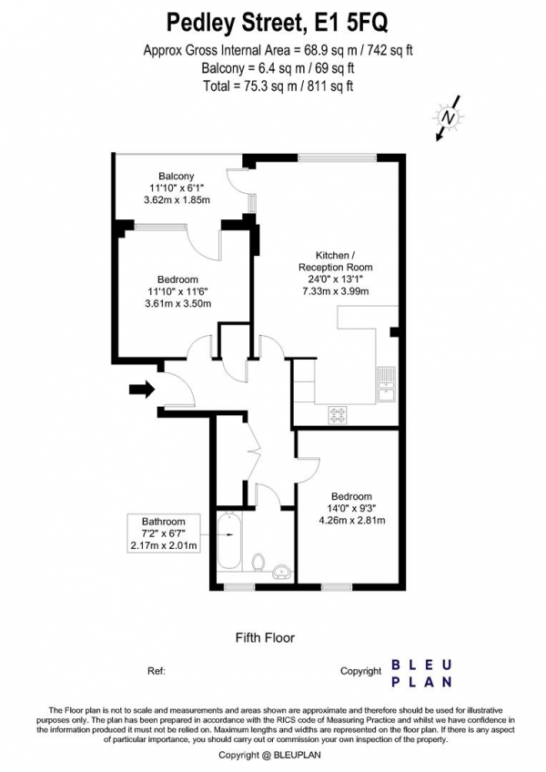 Floor Plan Image for 2 Bedroom Apartment for Sale in Sol Frankel House, Pedley Street,  E1