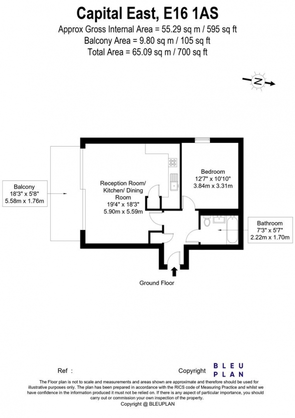 Floor Plan Image for Apartment for Sale in Capital East Apartments, Western Gateway, London