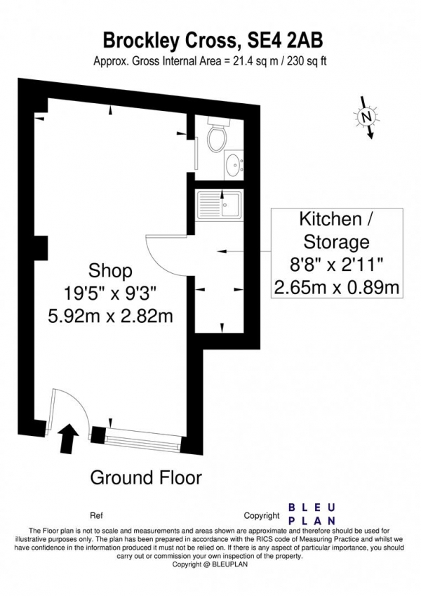 Floor Plan Image for Retail - High Street to Rent in Brockley Cross, Brockley, SE4