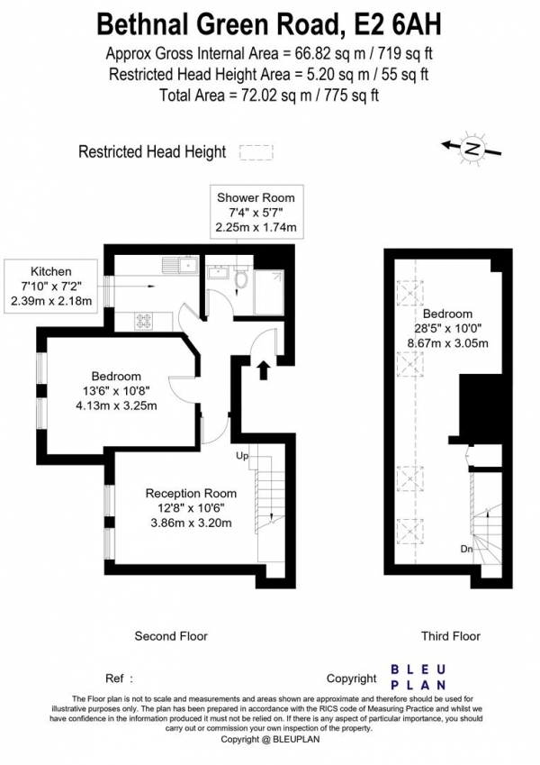 Floor Plan for 2 Bedroom Apartment for Sale in Sam Hellen House,  Bethnal Green, E2, E2, 6AH -  &pound450,000