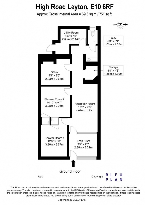 Floor Plan Image for Retail - High Street to Rent in High Road Leyton, E10