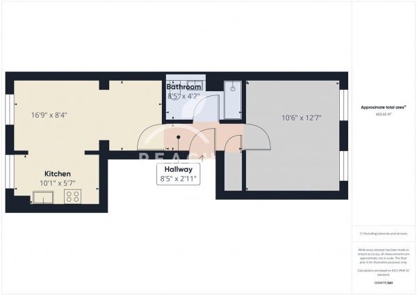 Floor Plan for 1 Bedroom Apartment to Rent in Roman Road, Bow, E3, E3, 2RW - £381 pw | £1650 pcm