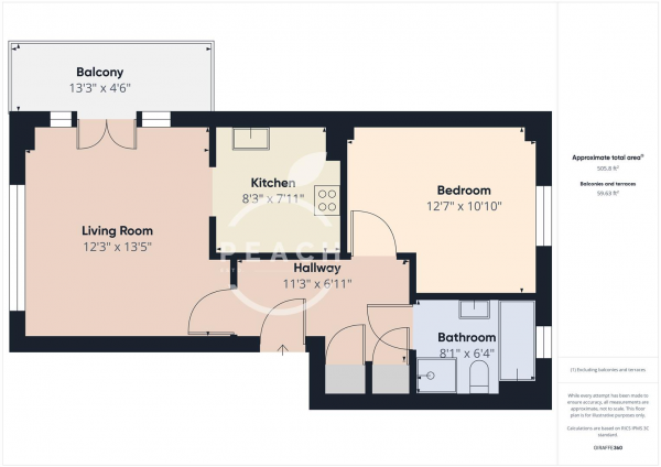 Floor Plan for 1 Bedroom Apartment to Rent in Stepney Way, Stepney Green, E1, E1, 3EZ - £415 pw | £1800 pcm