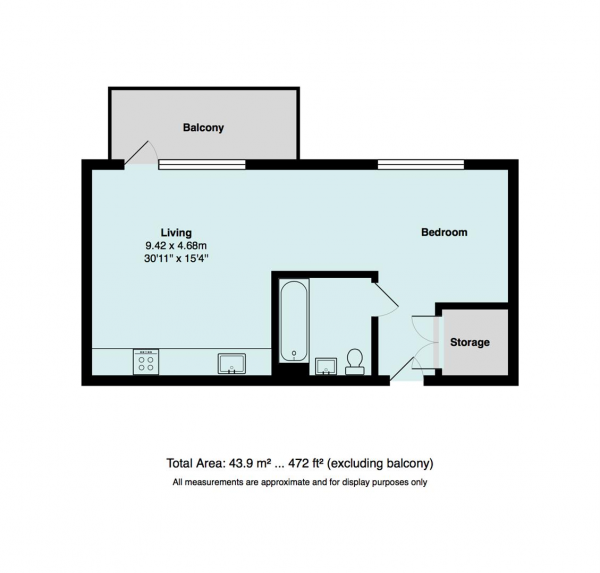 Floor Plan Image for 1 Bedroom Studio for Sale in Grace Allen Court, Goldsmiths Row,, Bethnal Green, E2