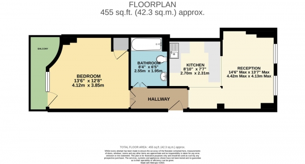 Floor Plan Image for 1 Bedroom Apartment to Rent in Leopold Building, Columbia Road, Shoreditch, E2