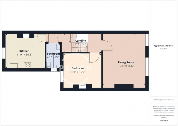 Floor Plan Image for 1 Bedroom Apartment to Rent in Brockley Road, Brockley, SE4