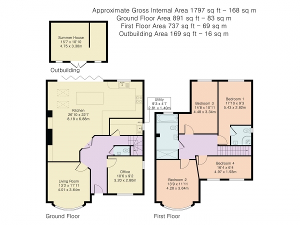 Floor Plan Image for 4 Bedroom Semi-Detached House for Sale in Brooklands Gardens, Hornchurch, RM11