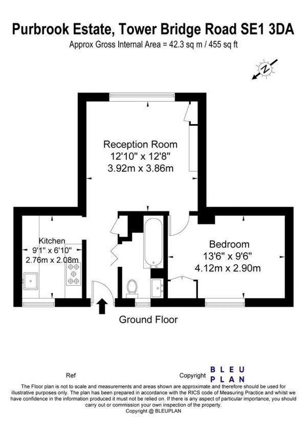 Floor Plan Image for 1 Bedroom Apartment to Rent in Purbrook Estate, Tower Bridge, SE1