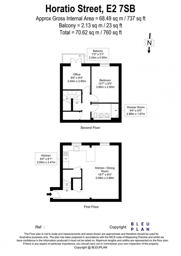 Floor Plan Image for 2 Bedroom Apartment for Sale in Admiral Court, Horatio street, Bethnal Green, E2