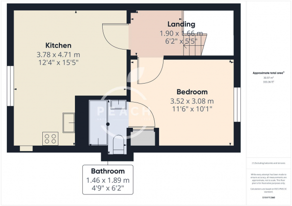 Floor Plan Image for 1 Bedroom Apartment to Rent in Mare Street, Hackney, E8