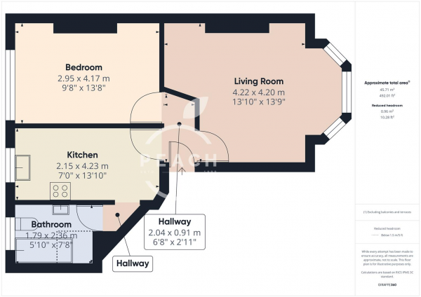 Floor Plan Image for 1 Bedroom Apartment to Rent in Brondesbury Villas, Queens Park, NW6