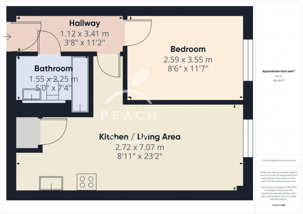 Floor Plan Image for 1 Bedroom Apartment for Sale in Cheshire Street, Shoreditch, E2