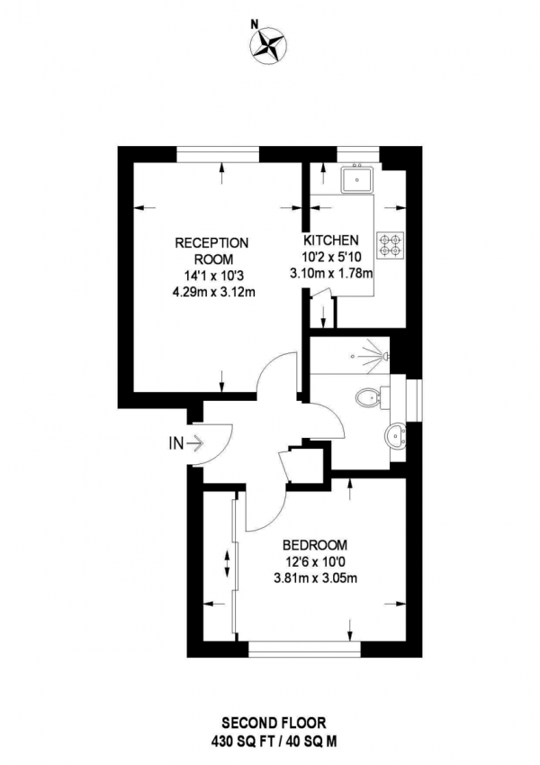 Floor Plan Image for 1 Bedroom Apartment for Sale in Philips Close, Carshalton