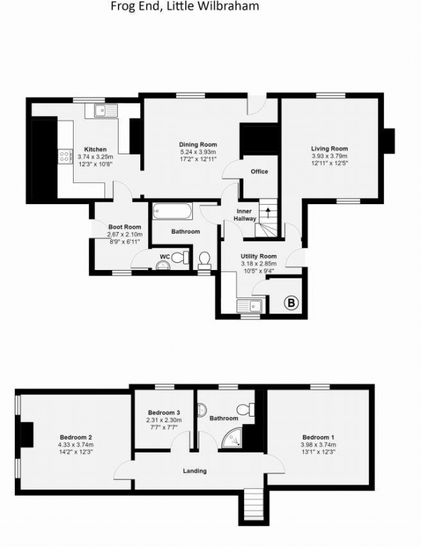 Floor Plan Image for 3 Bedroom Farm House to Rent in Fen Road, Little Wilbraham, Cambridge